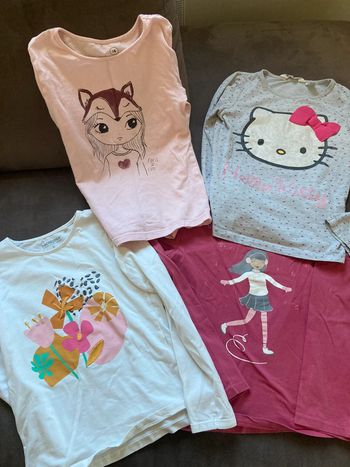 Lot 4 T-shirt manches longues 8 ans