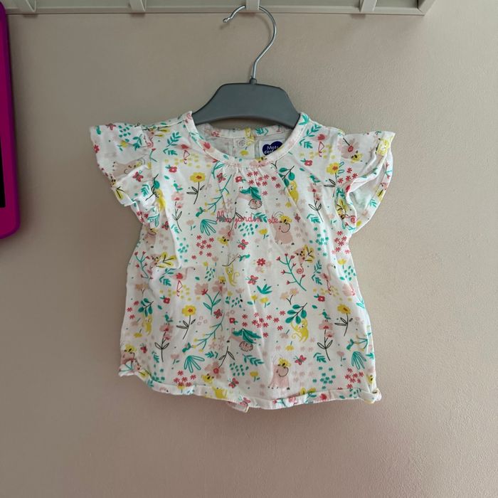 Ensemble d’été, blouse avec manches et short à froufrous - T3mois - Leclerc - photo numéro 2