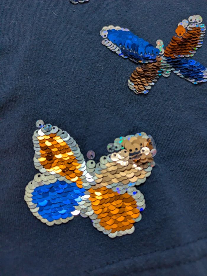 Tee-shirt marine avec papillons 3 ans - photo numéro 2