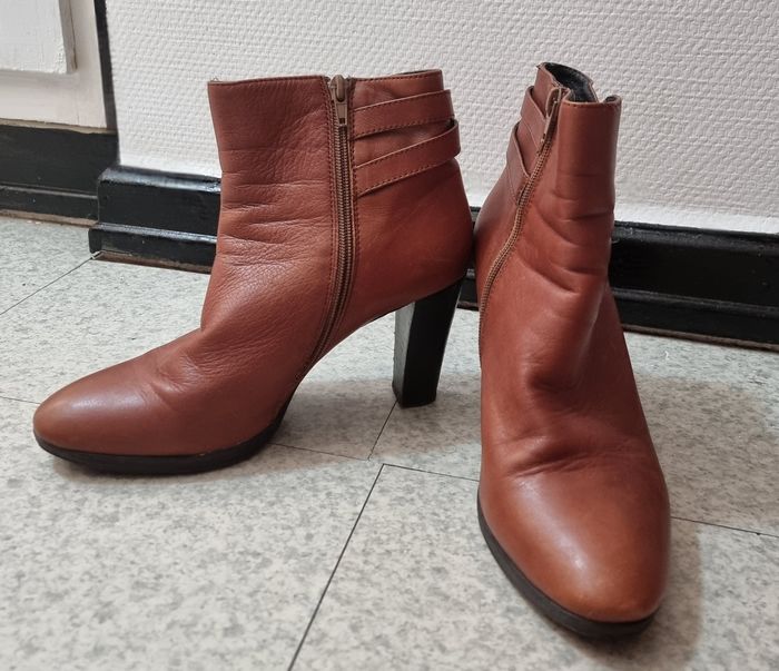 Bottines cuir camel - photo numéro 3