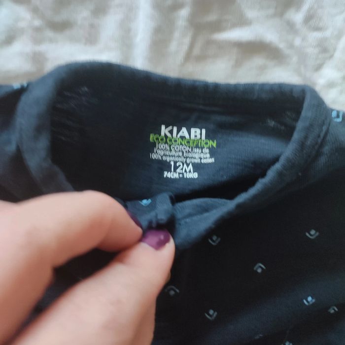 Lot 3 t-shirts col tunisien Kiabi 12 mois - photo numéro 2
