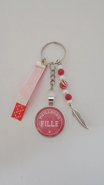 Cadeau ma fille, porte clé message bijoux de sac " meilleure fille"