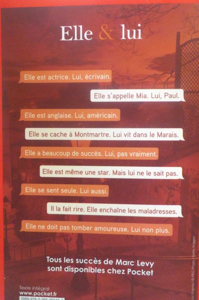 ELLE & LUI de Marc LEVY Ed. Pocket - photo numéro 2