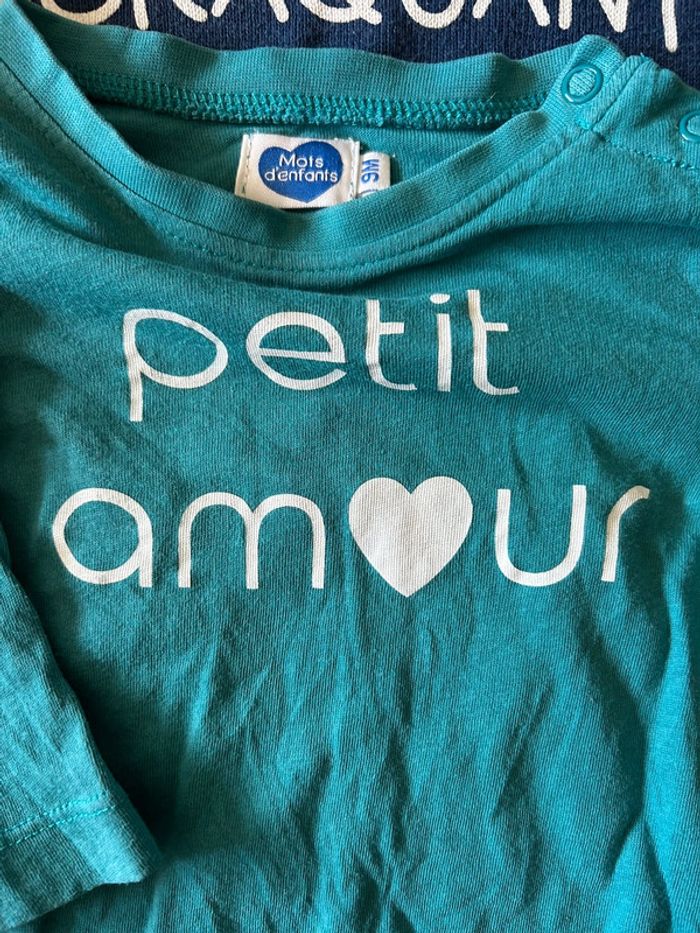 Lot 2 t-shirt manches longues 9 mois - photo numéro 2