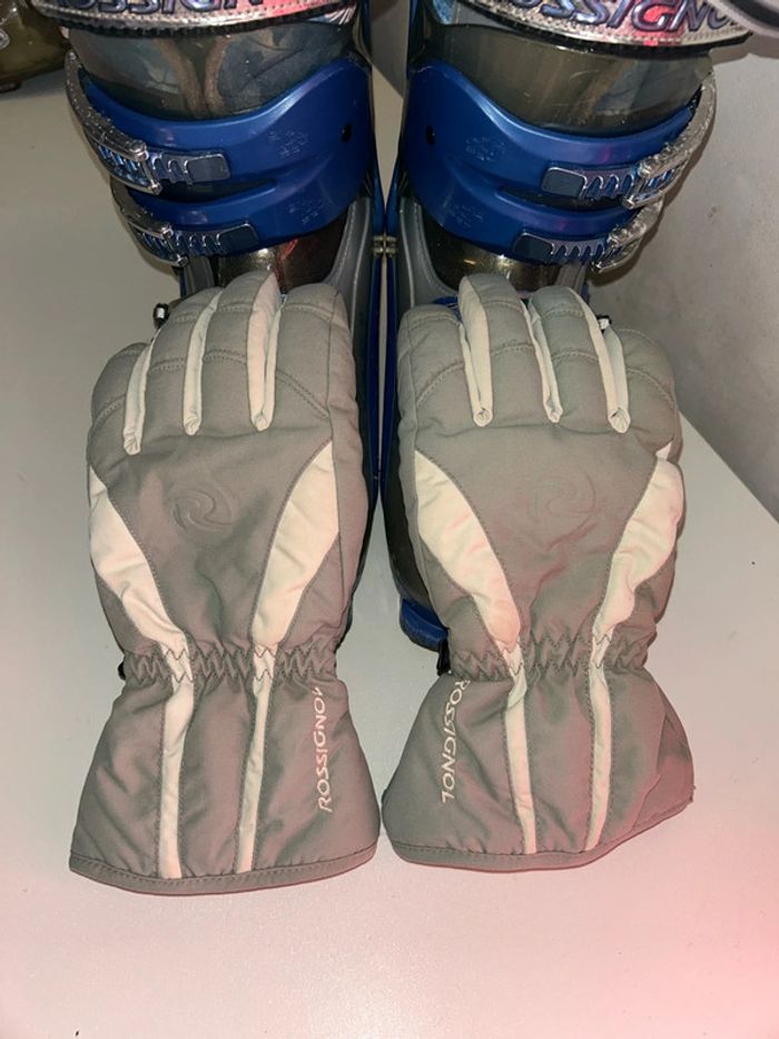 Chaussures de ski bottes de ski bleu rossignol avec paire de gant rossignol - photo numéro 16
