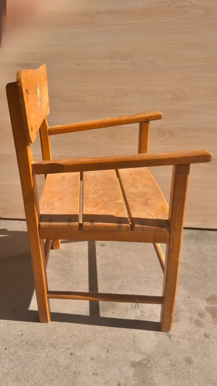 Vintage houten peuter stoel - photo numéro 3