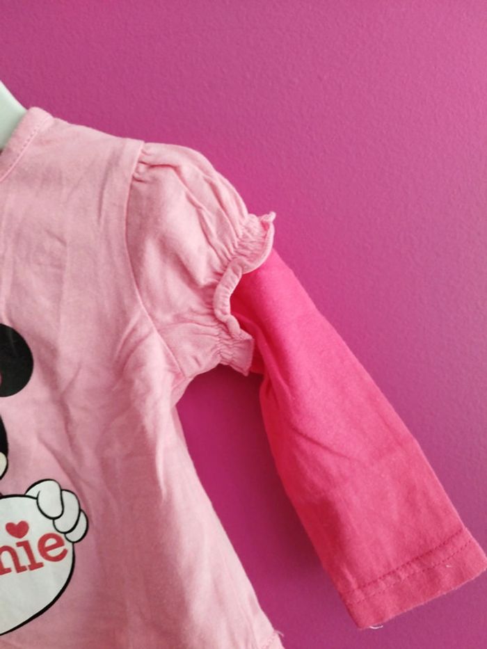 Tee-shirt manches longues fille Minnie Disney taille 3 mois b6 - photo numéro 3
