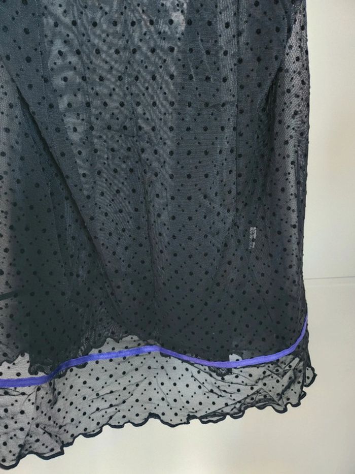 Nuisette transparente plumetis noir violet Etam - photo numéro 3