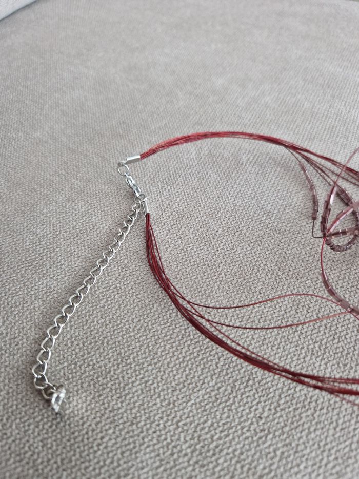 Collier multi rang à perles violet rosé - photo numéro 7