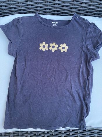 Tee shirt Kiabi bleu marine et or  