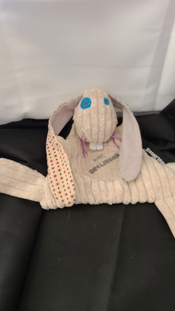 LES DEGLINGOS DOUDOU LAPIN LAPINOS PLAT ECRU - photo numéro 2