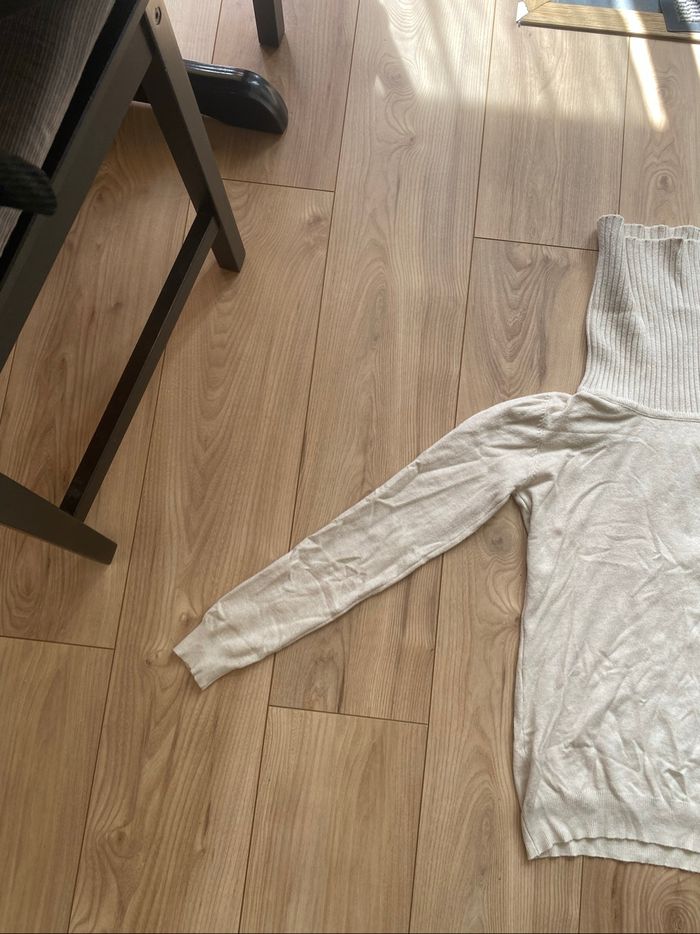 Pull col roulé beige - photo numéro 3
