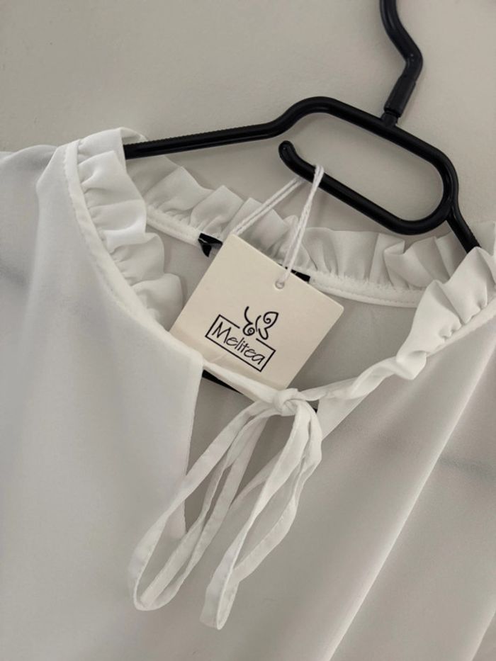 Chemisier femme - taille unique - neuf avec étiquette - blanc printemps été - photo numéro 6