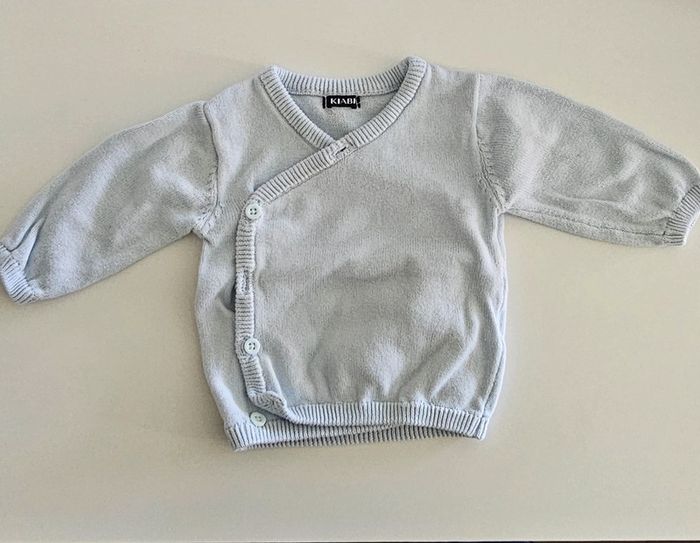 Gilet bleu clair taille 1 mois neuf