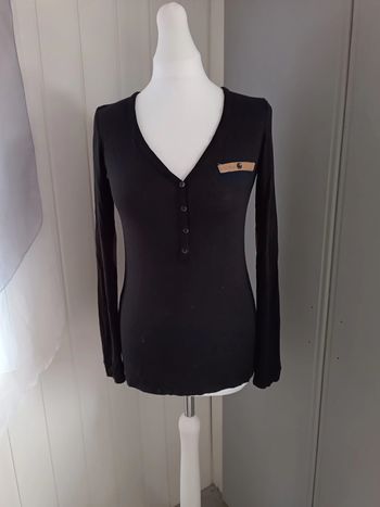 T shirt manches longues noir Jennyfer