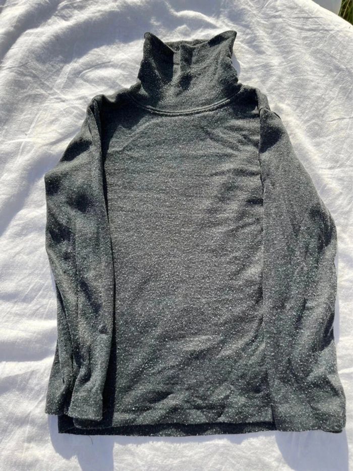 T shirt col roulé manche longue gris chine la halle 5 ans