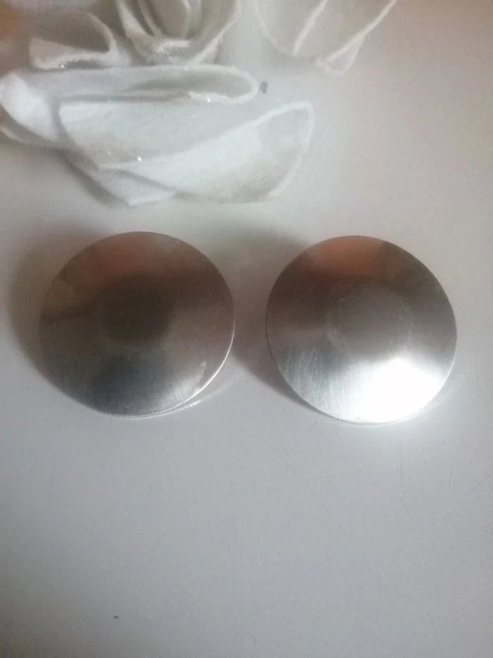 🌸Puces rondes acier inoxydable argenté "Tendance Acier" 🌸 - photo numéro 3