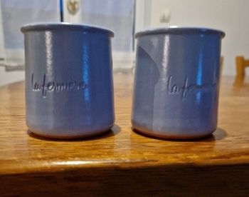 Lot 2 Pots à Yaourt La Fermière Cermer en grès émaillés Lavande