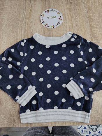 Sweat à pois 4 ans petit bateau