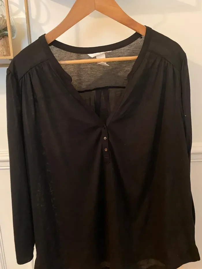 Chemisier noir H&M taille L - photo numéro 2