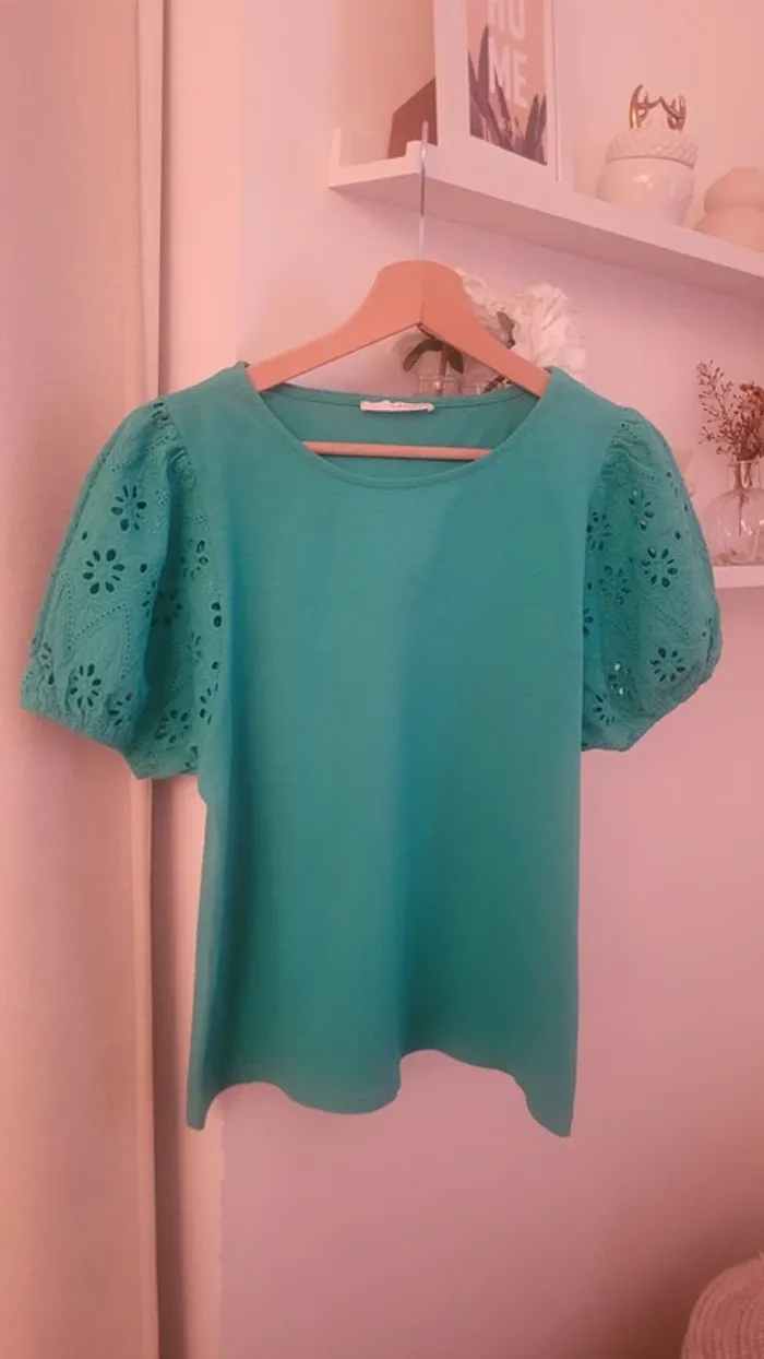 T-shirt manches bouffantes Camaïeu