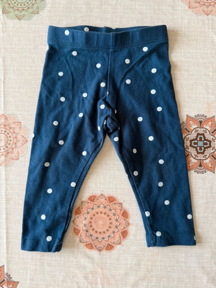 Legging bleu pois