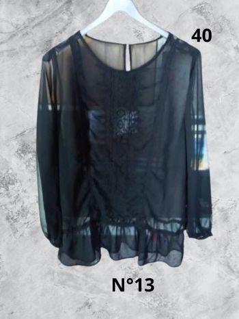 N°13 Blouse noir transparente T40.