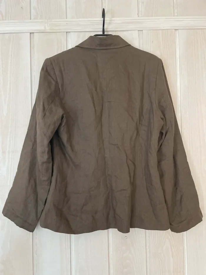 Veste marron en lin - Streboski - 44 - photo numéro 2