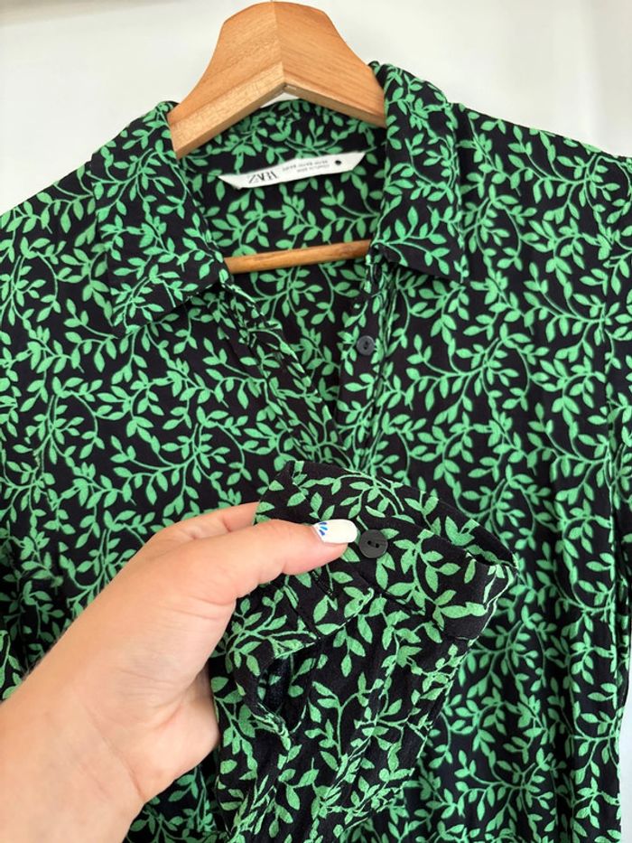 robe longue noire et verte Zara taille XS - photo numéro 4