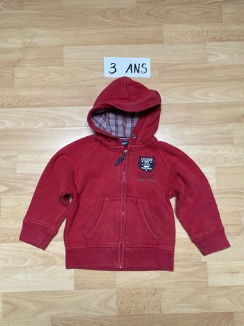 Blouson zippé rouge 3 ans Creeks