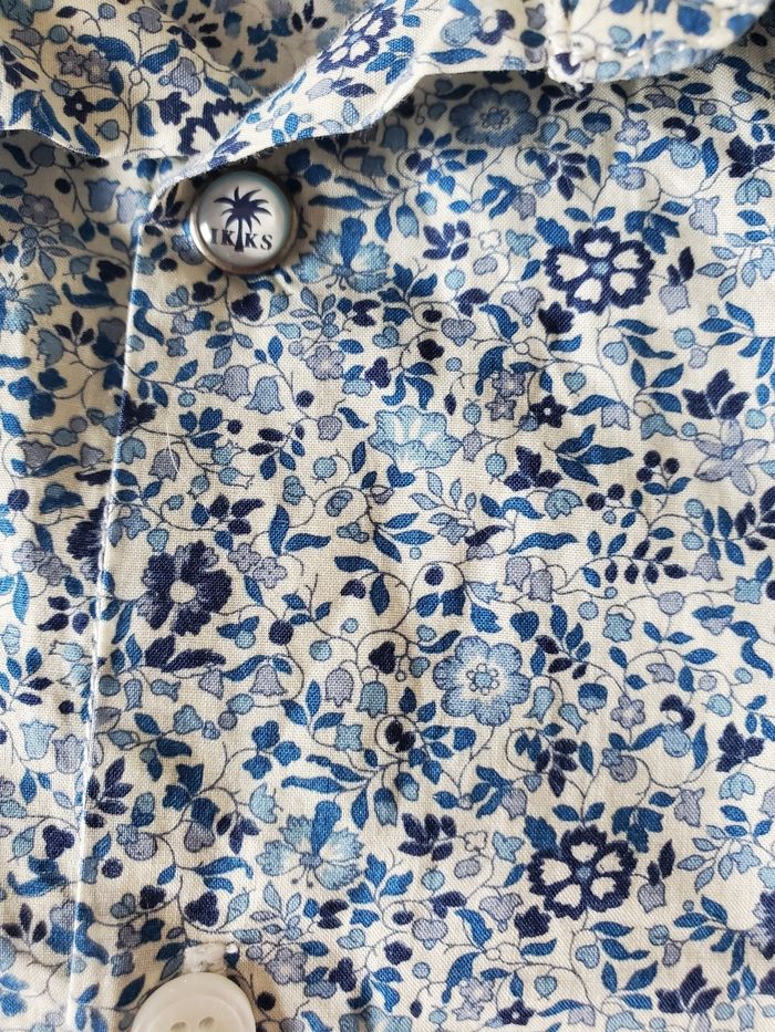IKKS 5 ans – chemise fleurie bleu blanc garçon - photo numéro 4