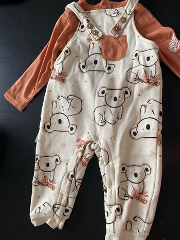 Ensemble tete shirt manche longue salopette 