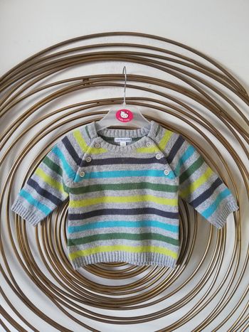 Pull en laine à rayures garçon Vertbaudet 12 mois