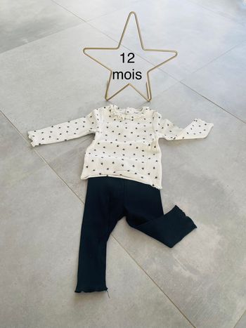 Ensemble Tee shirt manches longues et legging 12 mois kiabi