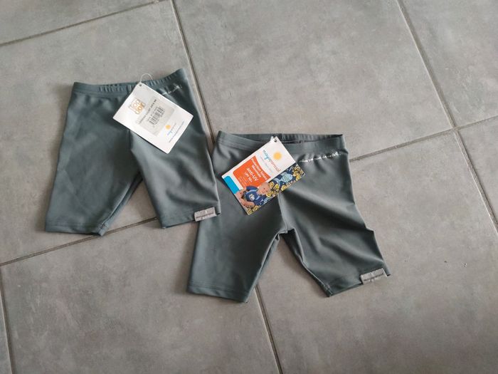2 leggings court gris 6/12mois