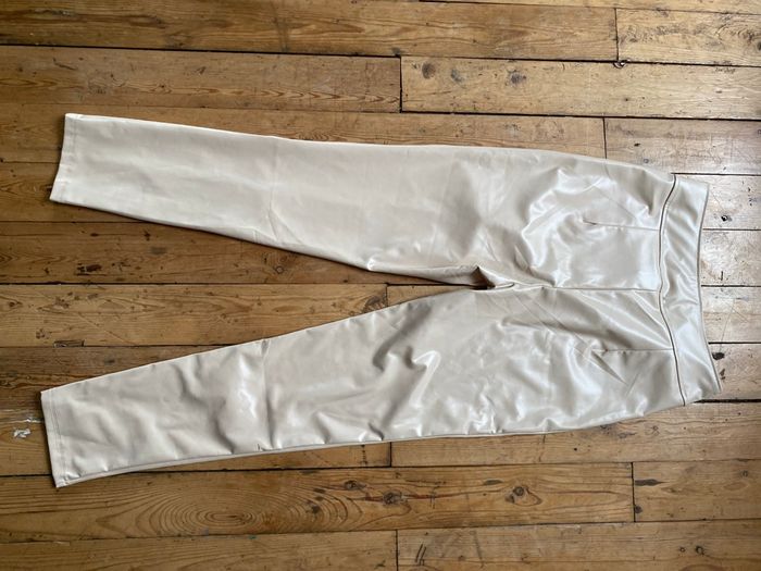 Similicuir écru état neuf Pantalon skinny Legging M - photo numéro 8