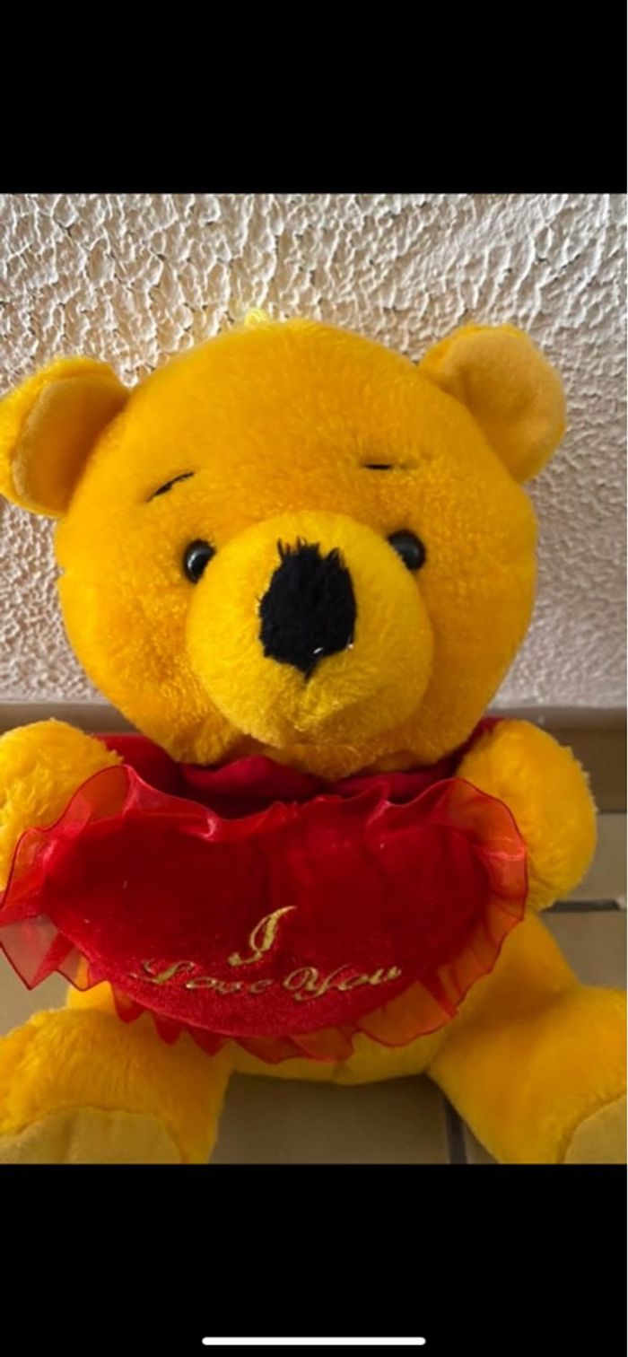 Peluche Winnie l’ourson I love you - photo numéro 2