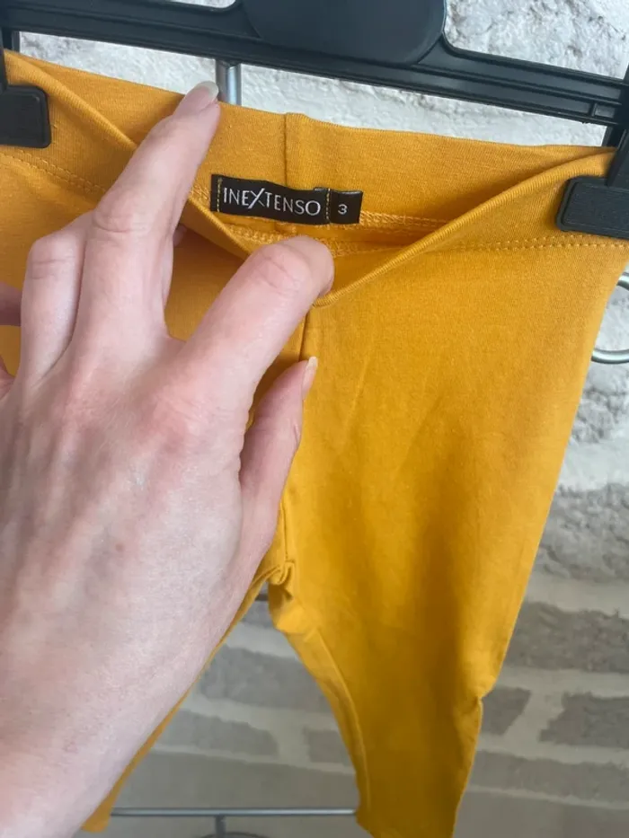 Leegings fille 3 ans jaune moutarde in extenso - photo numéro 2