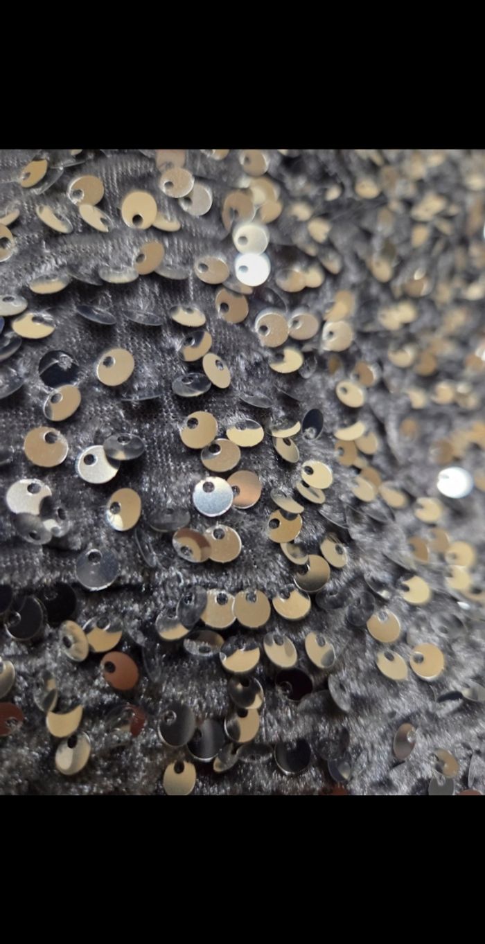Robe maje sequins argentée - photo numéro 2