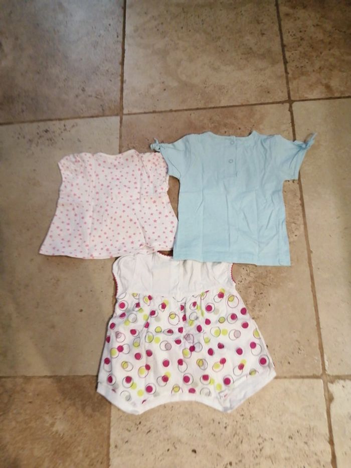 Lot de 3 t shirt manches courtes fille en 6 mois - photo numéro 5