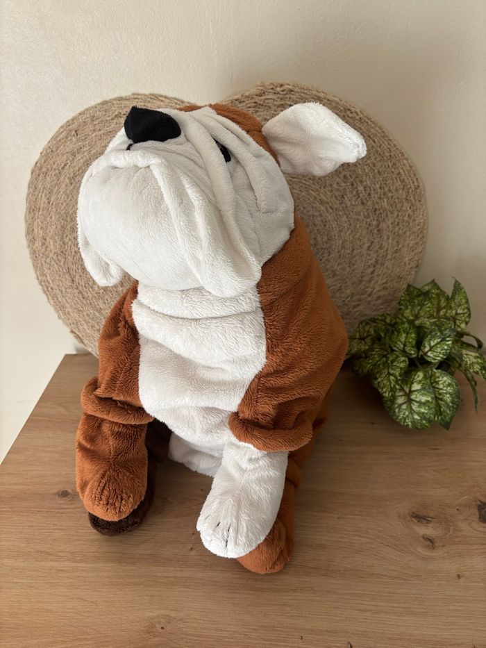 Grande peluche chien bouledogue marron blanc IKEA - photo numéro 4