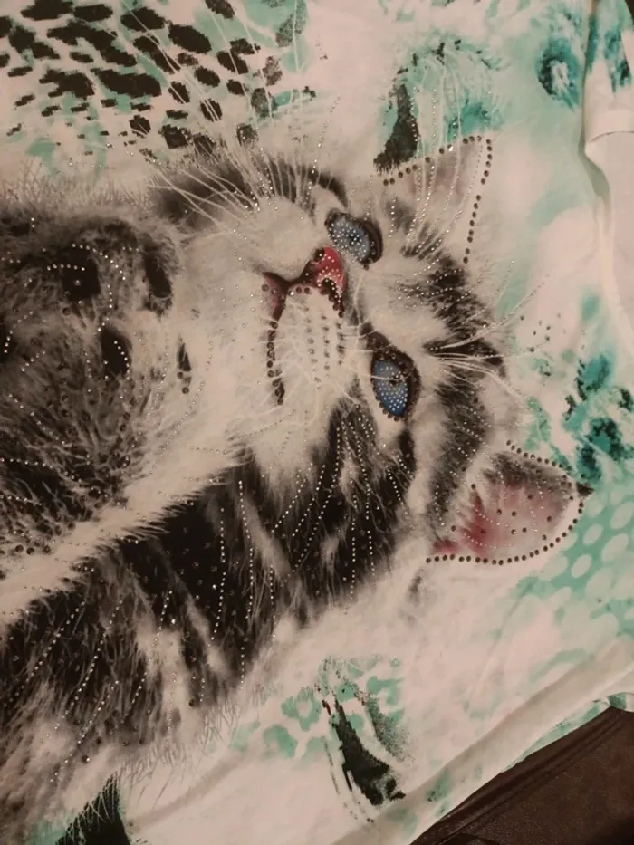 Tunique meggie chat taille unique strass - photo numéro 3