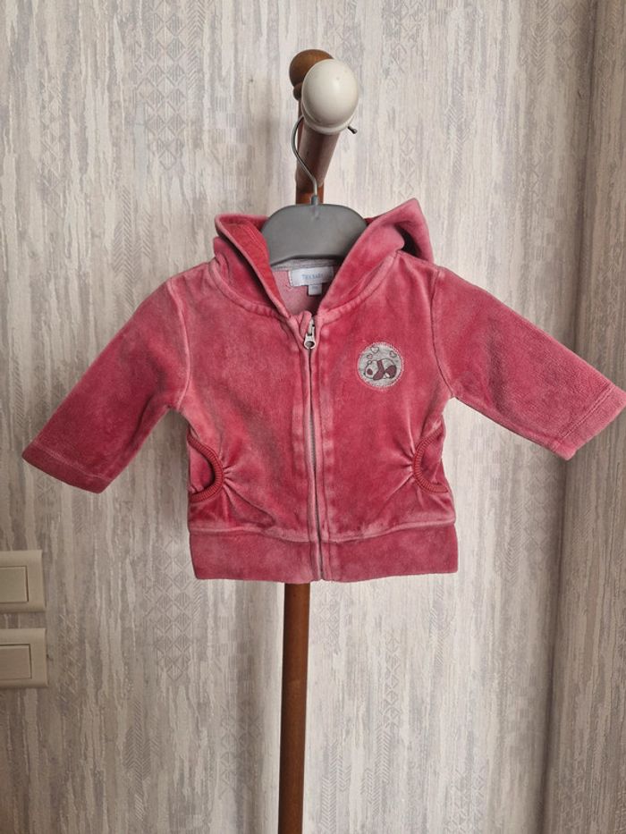 Gilet zippé capuche bébé 3 mois Tex baby Coton Polyester