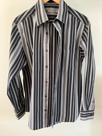 Chemise rayée noire et grise Jules 39/40