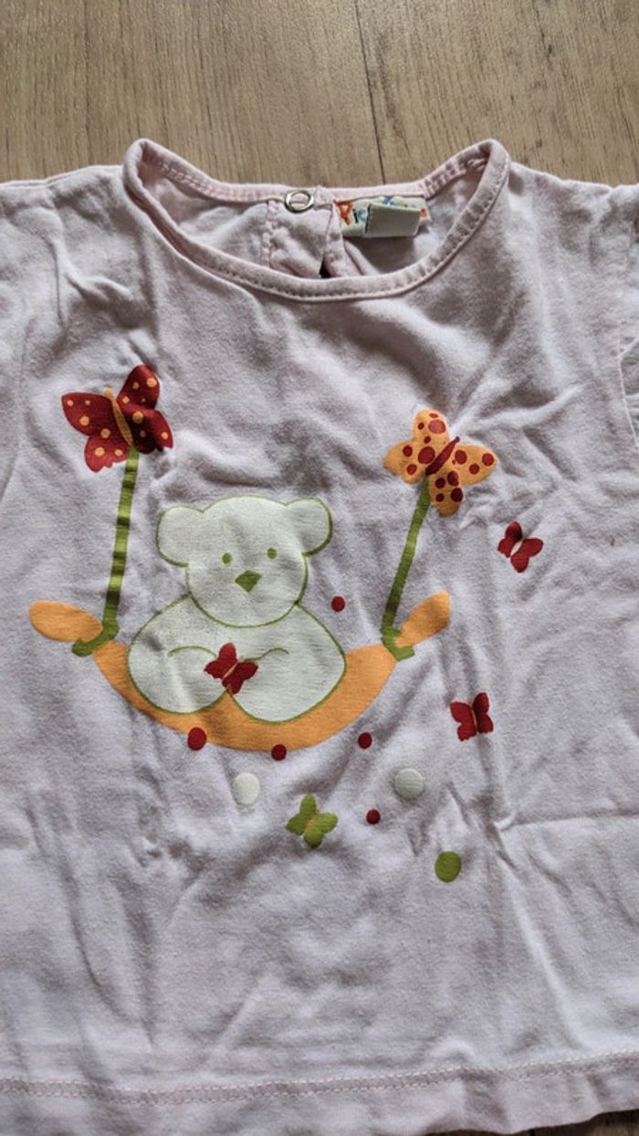 Tee-shirt ours et papillon 12 Mois - photo numéro 3