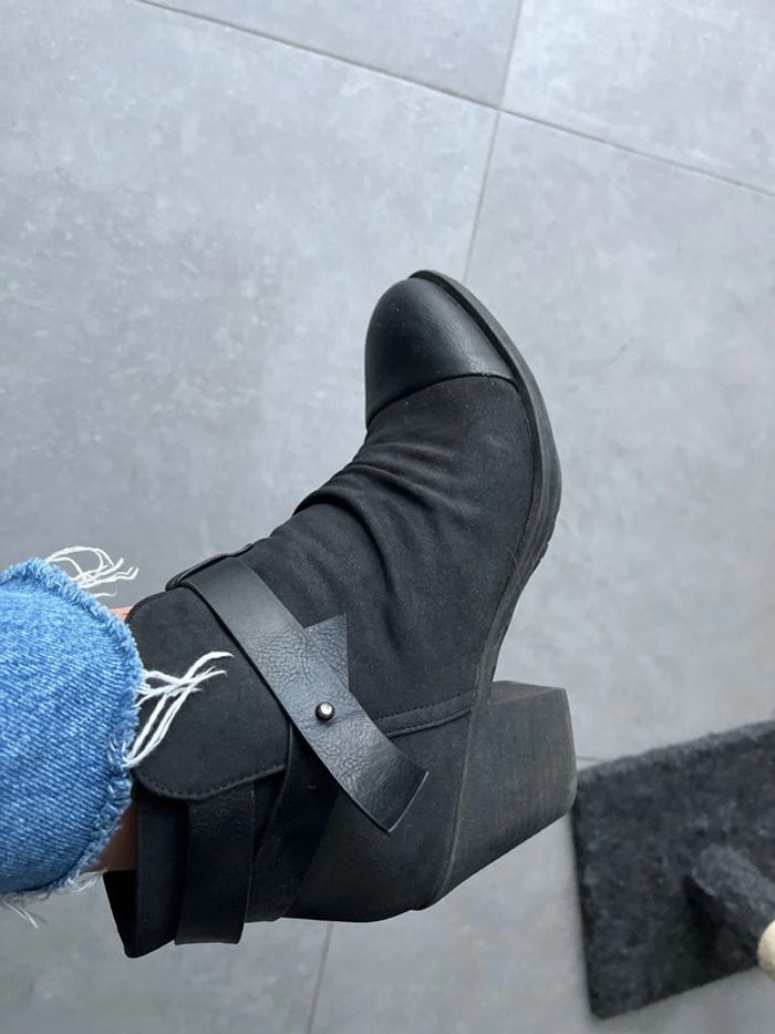 Bottines mi cuir mi tissu - photo numéro 2