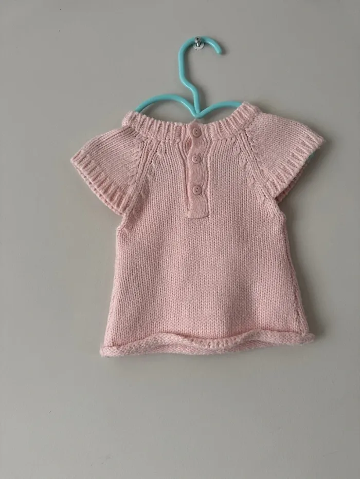 👚 pull sans manche hiver - bébé fille -1 mois -54 cm - kitchoun-très bon état - photo numéro 6