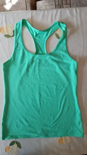 Débardeur sport Domyos turquoise