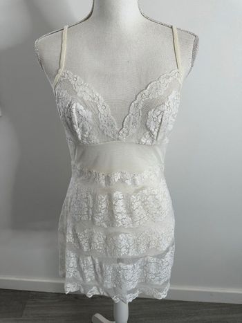 Nuisette en dentelle transparente blanche Y2K T38/40 M/L