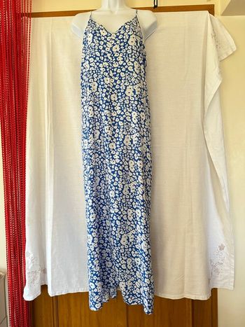 Robe longue à bretelles femme bleu 